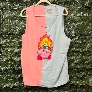 Kirby Split Tank Top - Pink and Blue